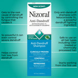 Nizoral Anti-Dandruff Shampoo with 1% Ketoconazole, 14 Fl Oz, Peppermint and Tea Tree Scent, Anti Fungal Shampoo, For All Hair Types