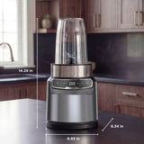 Ninja Nutri Pro Compact Personal Blender, 18-Oz and 24-Oz To-Go Cups & Spout Lids, Auto-iQ Technology, Smoothies, Crush, BN400 Stone Silver