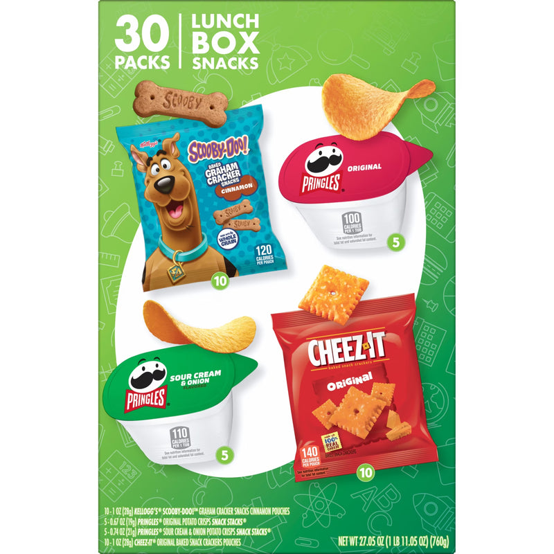 Cheez-It, Pringles, SCOOBY-DOO! Variety Pack Snacks, Lunch Snacks, 30 Count
