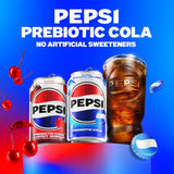Pepsi Prebiotic Cola Soda Pop, Cherry Vanilla, 12 fl oz, 8 pack cans