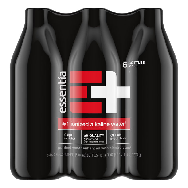 Essentia Ionized Alkaline Water, 9.5 PH until opened, 99.9% Pure, Bottled Water, 6PK 0.252 fl oz