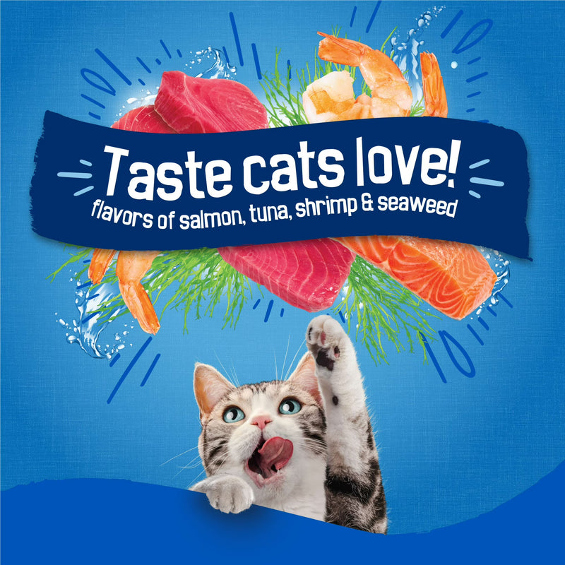 Purina Friskies Dry Cat Food Seafood Sensations with Salmon, Tuna, and Shrimp Flavors, 16 lb Bag