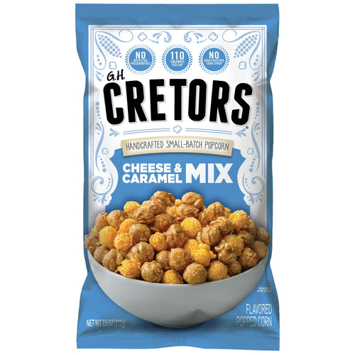 G.H. Cretors Handcrafted Small-Batch Cheese & Caramel Popcorn Mix, 7.5 oz, Gluten-Free Snack