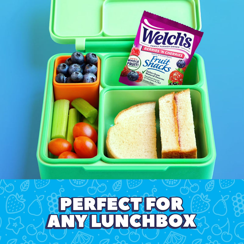 Welch's Fruit Snacks Gluten-Free Berries 'N Cherries Kids Snacks, Soft Snacks, 0.8 oz, 40 Count