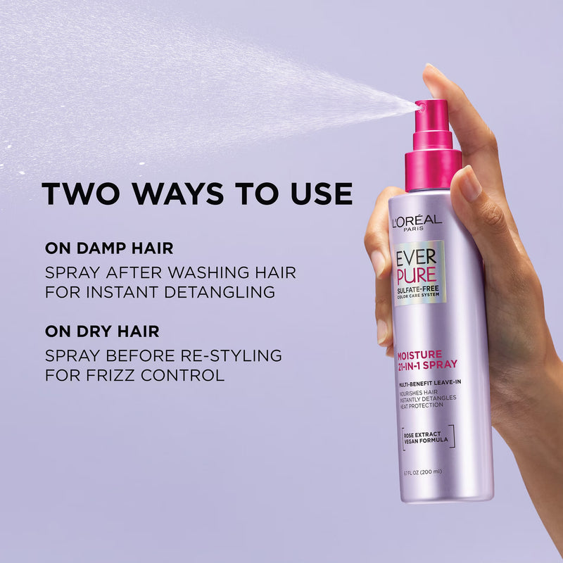 L'Oreal Paris EverPure 21 in 1 Perfecting Leave In Color Caring Spray, 6.8 fl oz