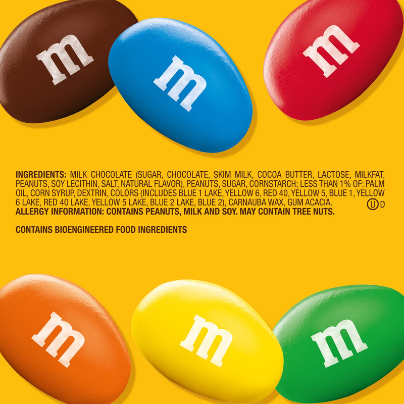 M&M'S Peanut Milk Chocolate Candy, Family Size (18.08 oz)