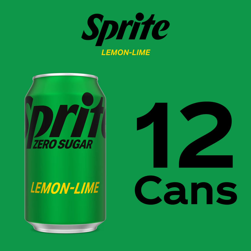 Sprite Zero Sugar Lemon-Lime Caffeine Free Soda Pop Fridge Pack Cans, 12 fl oz, 12 Pack