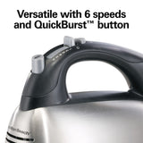 Hamilton Beach 6-Speed Electric Hand Mixer with SoftScrape Beaters, 5 Attachments & Case, Mixer for Kitchen, Black
