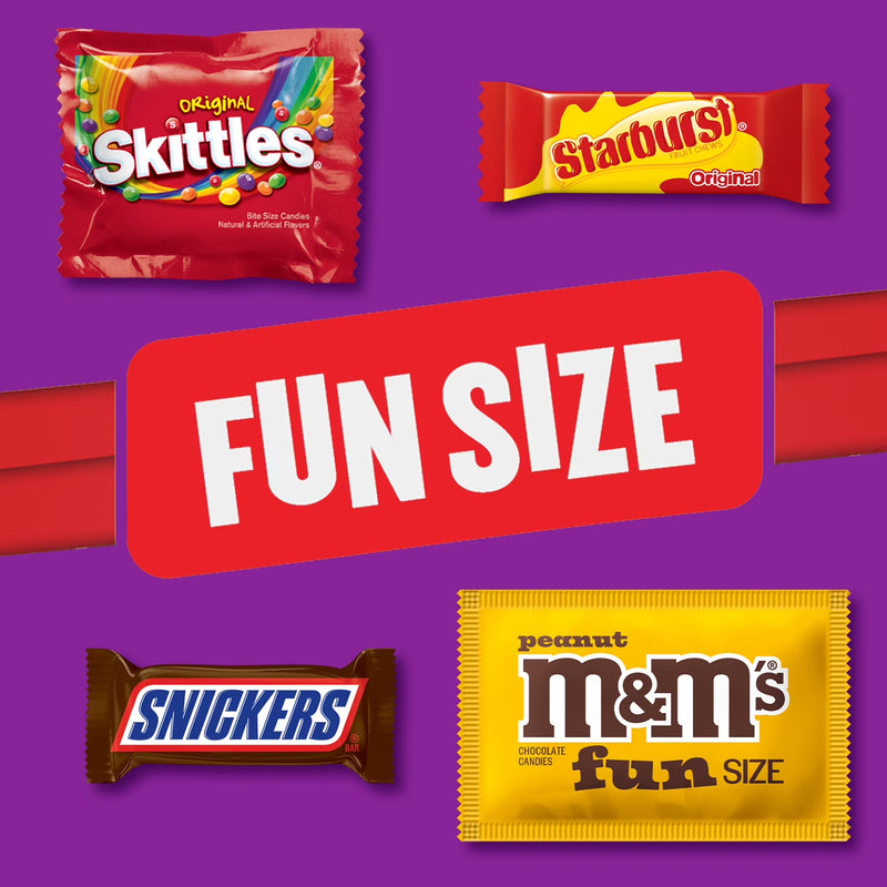 M&M's, Snickers, Skittles & Starburst Fun Size Candy, Party Size - 19.44 oz Bag