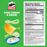 Pringles Sour Cream and Onion Potato Crisps Chips, Lunch Snacks, 5.5 oz Canister