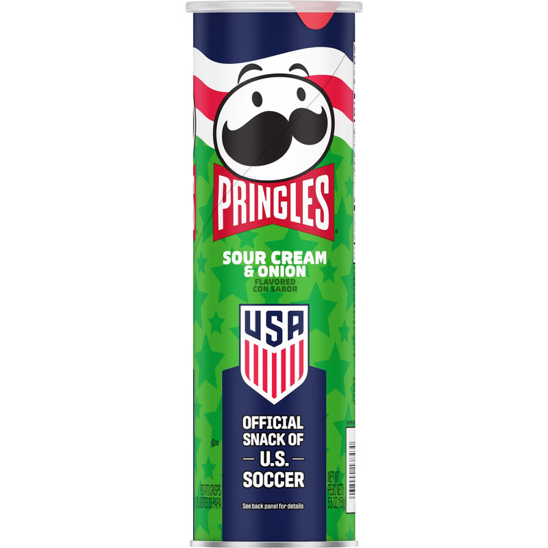 Pringles Sour Cream and Onion Potato Crisps Chips, Lunch Snacks, 5.5 oz Canister
