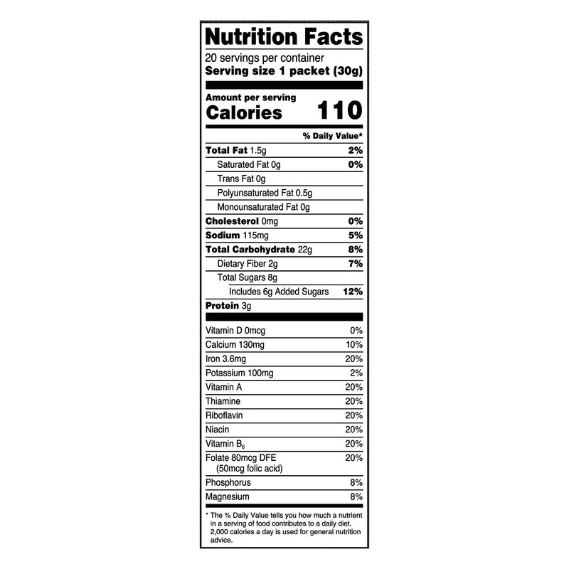 Great Value Strawberries & Cream Instant Oatmeal Value Pack, 1.05 oz, 20 Count