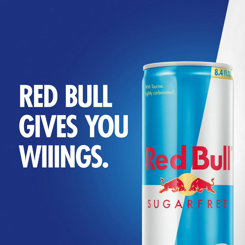 Red Bull Sugarfree Energy Drink, 80mg Caffeine, 8.4 fl. oz., Pack of 12 Cans