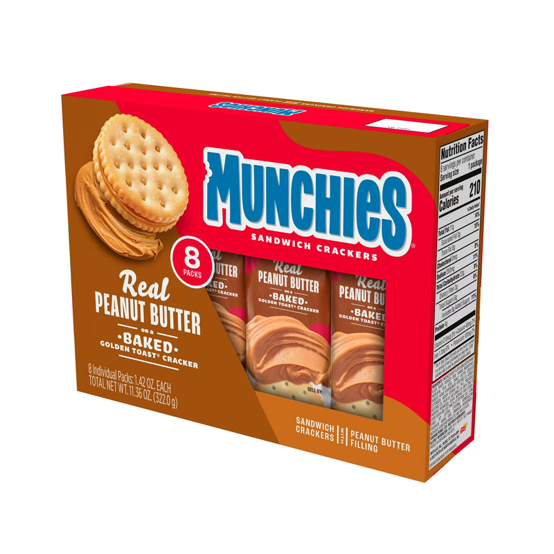 Munchies Real Peanut Butter Baked Golden Toast Sandwich Crackers, 11.36 oz