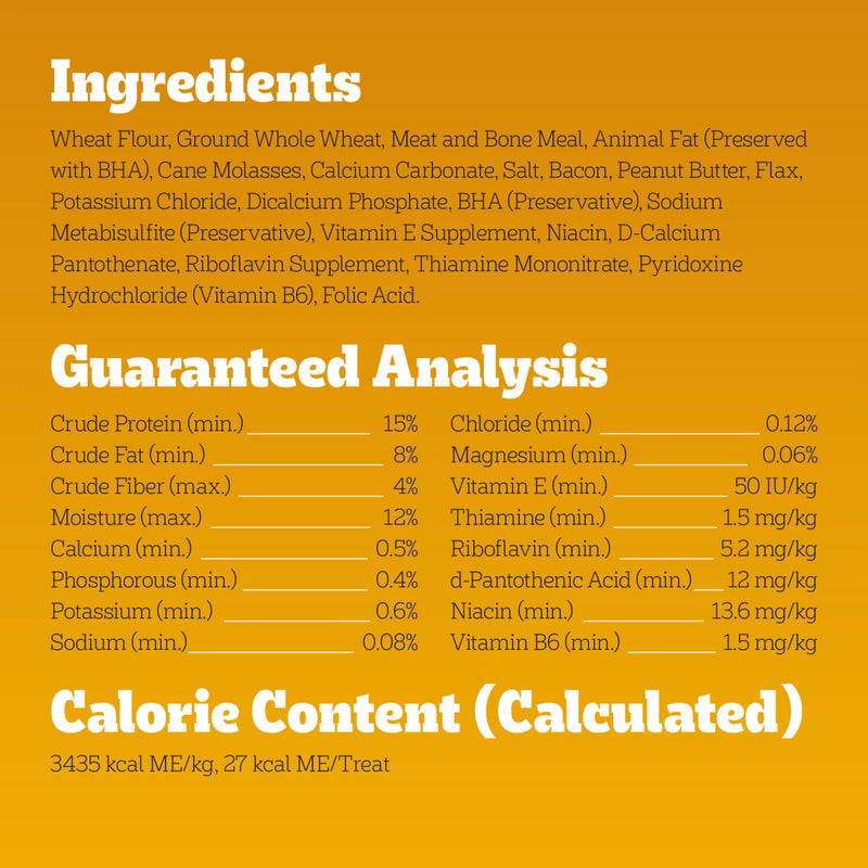 Pedigree Small Tasty Biscuits Dog Treats, Peanut Butter & Bacon Flavor, 64-oz Bag