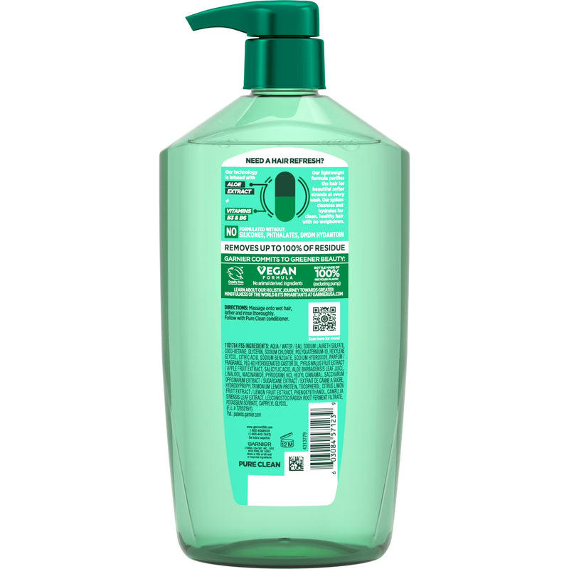 Garnier Fructis Pure Clean Purifying Shampoo for All Hair Types, 33.8 fl oz