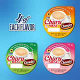 INABA Churu Meal Chowder Adult Wet Cat Food, 2.29 oz cup, 12-count, Chicken Variety Pack