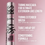 Maybelline Lash Sensational Sky Tubes Tubing Mascara Extension-Like Length Conditioning with Shea Butter + Castor Oil , Very Black, 0.23 fl oz