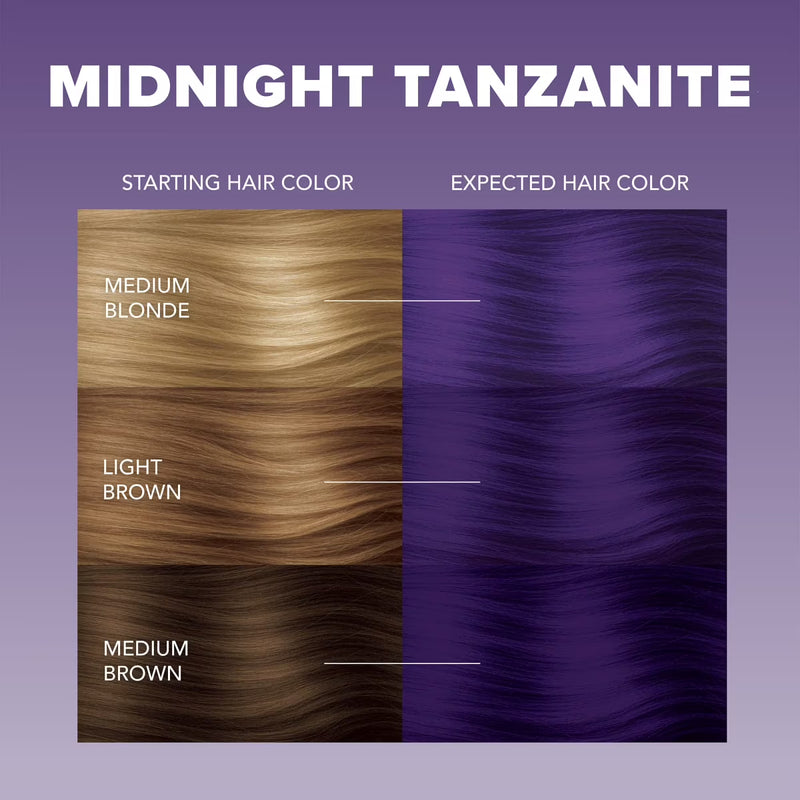 Splat Midnight Tanzanite Hair Dye Kit, Semi-Permanent Purple Hair Color for Brunettes