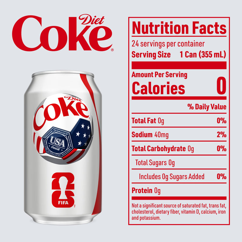 Diet Coke Soda Pop Cans, 12 fl oz, 24 Pack