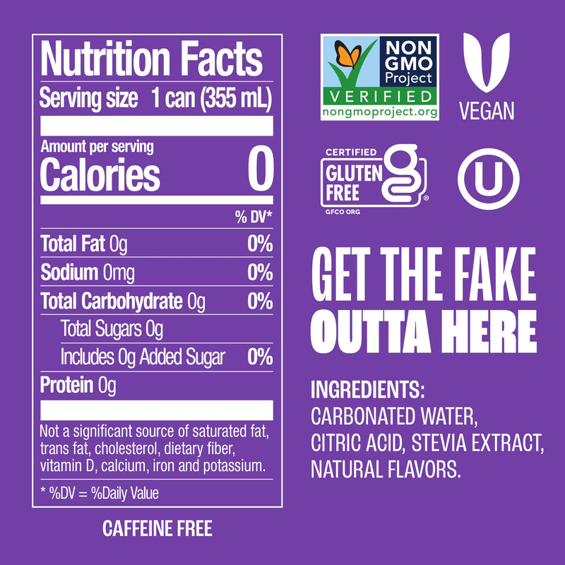Zevia Zero Sugar, 0 Calorie Grape Soda, 12 fl oz (Pack of 24