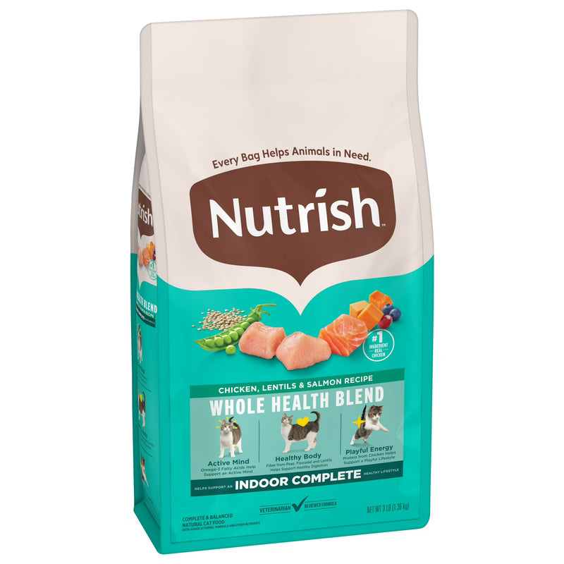 Nutrish Indoor Complete Chicken, Lentils & Salmon Recipe Dry Cat Food (Rachael Ray), 3 lb. Bag