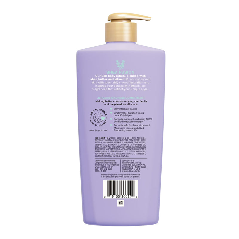 Jergens Shea Fusion Lavender Dreams Scented Body Lotion, Moisturizer for Dry Skin, 14 fl oz