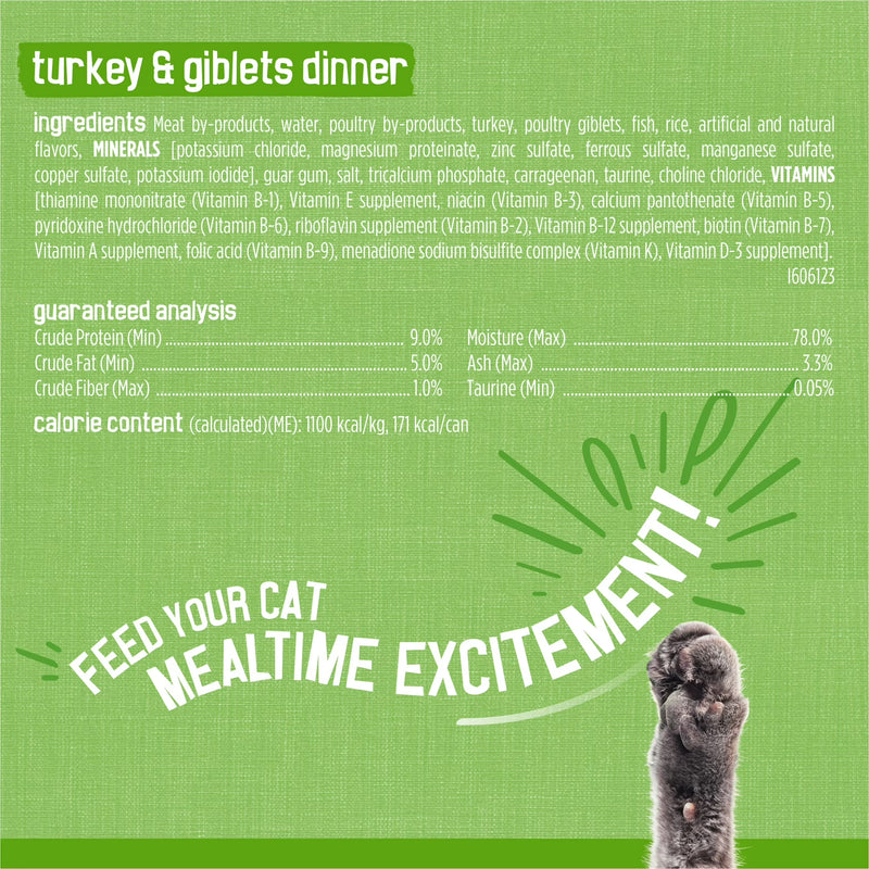 Purina Friskies Wet Cat Food Pate Variety Pack Salmon Dinner, Turkey and Giblets Dinner and Mixed Grill, 5.5 oz.