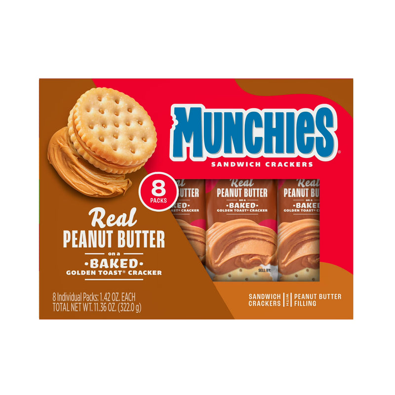 Munchies Real Peanut Butter Baked Golden Toast Sandwich Crackers, 11.36 oz