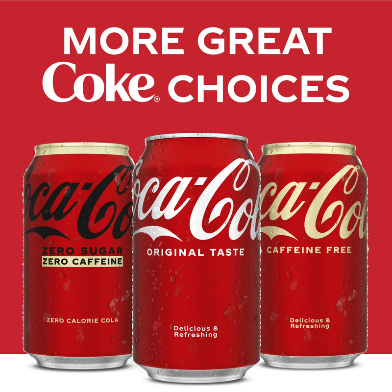 Coca-Cola Zero Sugar Caffeine-Free Soda Pop Fridge Pack Cans, 12 fl oz, 12 Pack