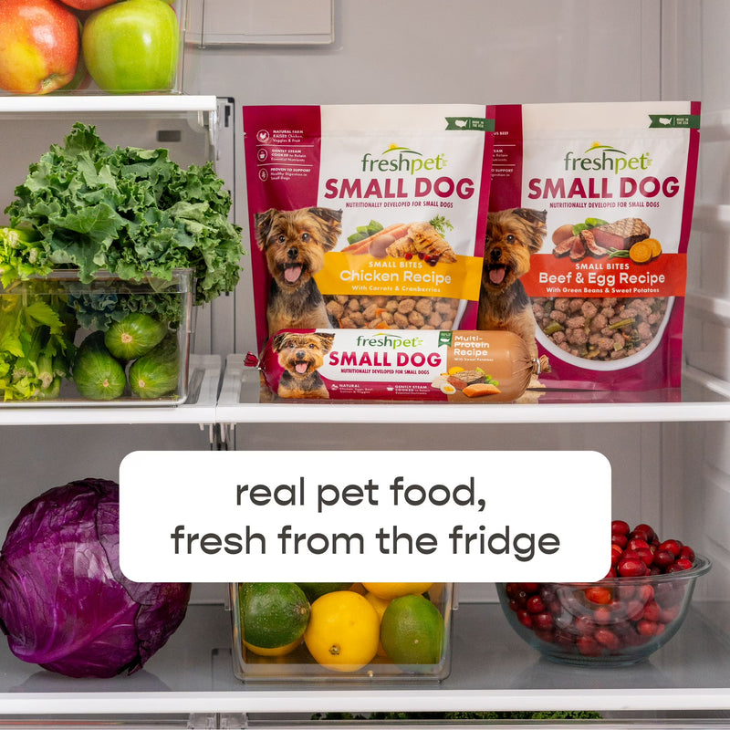 Freshpet Fresh Dog Food, Small Dog Chicken Recipe, Small Bites Freshly Roasted Meals, 1 lb