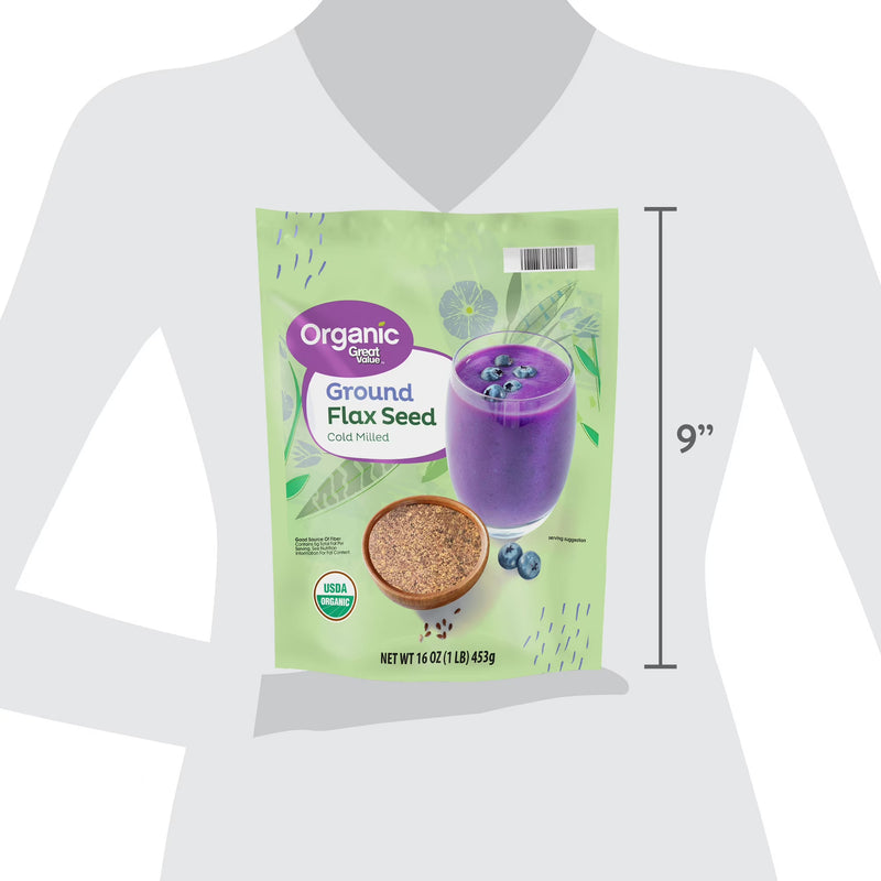 Great Value Organic Ground Cold Milled Flax Seed, 16 oz