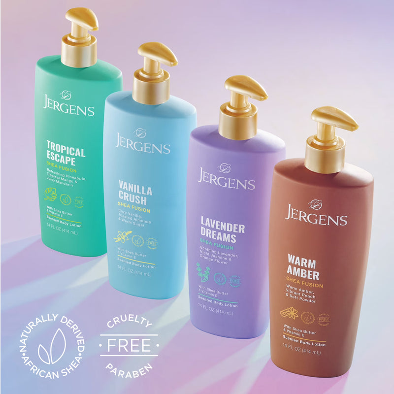 Jergens Shea Fusion Tropical Escape Scented Body Lotion with Shea Butter & Vitamin E for 24-Hour