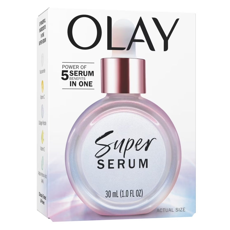 Olay Super Serum, 5-in-1 Skin Enhancing Face Serum, 1.0 oz, For Brightening Dull or Dry Skin
