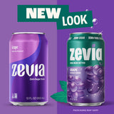Zevia Zero Sugar, 0 Calorie Grape Soda, 12 fl oz (Pack of 24
