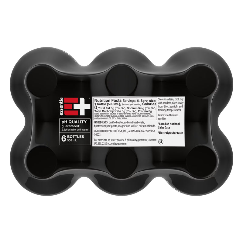 Essentia Ionized Alkaline Water, 9.5 PH until opened, 99.9% Pure, Bottled Water, 6PK 0.252 fl oz