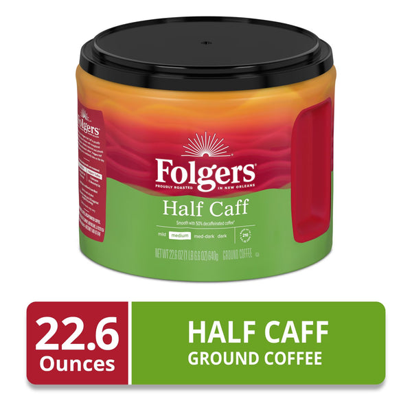 Folgers Half Caff Medium Roast Coffee, 22.6 oz Canister