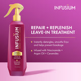 Infusium Repair & Replenish Leave-in Treatment Spray for All Hair Types, with Niacinamide, Argan Oil & Ceramides, 13 fl oz