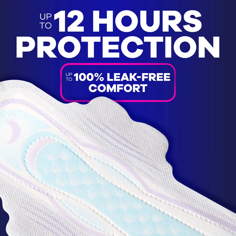 Always Ultra Thin Overnight Pads with Wings, Size 5, Extra Heavy Overnight, 46 Count
