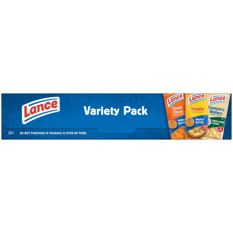 Lance Sandwich Crackers, Variety Pack, 3 Flavors, 10 Individually Wrapped Packs, 6 Sandwiches Each