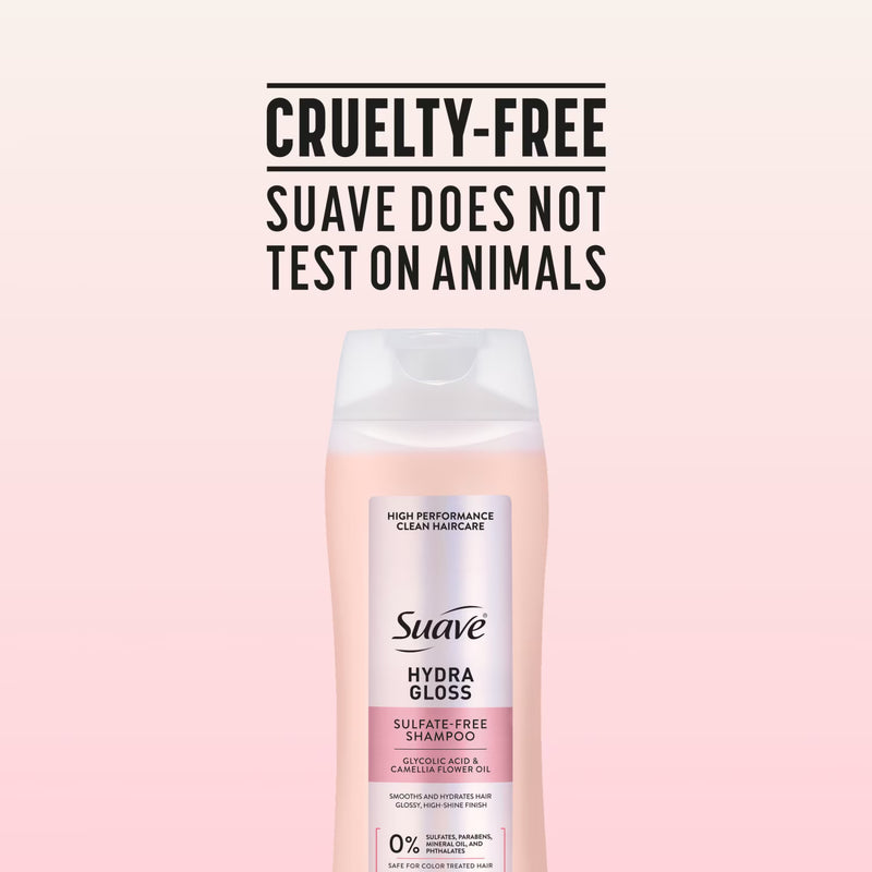 Suave Hydra Gloss Sulfate Free Shampoo with Glycolic Acid & Camellia Flower Oil, 18 fl oz