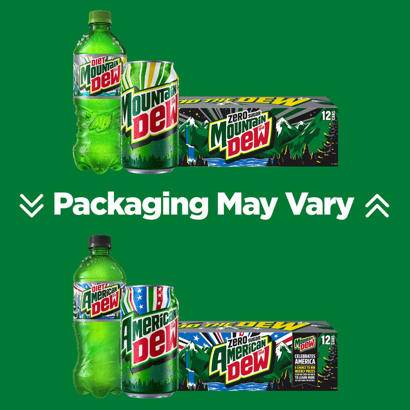 Mountain Dew Zero Sugar Citrus Soda Pop, 12 fl oz, 12 Pack Cans