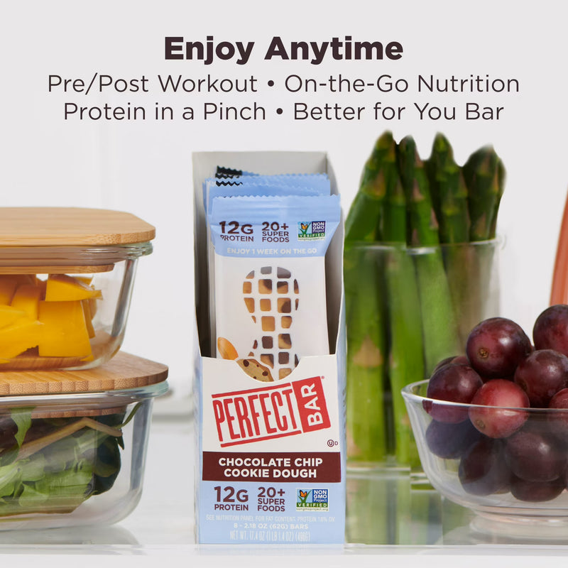 Perfect Bar Gluten-Free Chocolate Chip Cookie Dough Protein Bar, 4 count, 2.2 oz