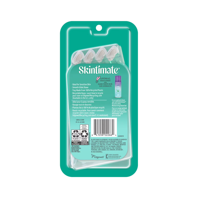 Skintimate Sensitive Women's 4-Blade Disposable Razors, 4 Count
