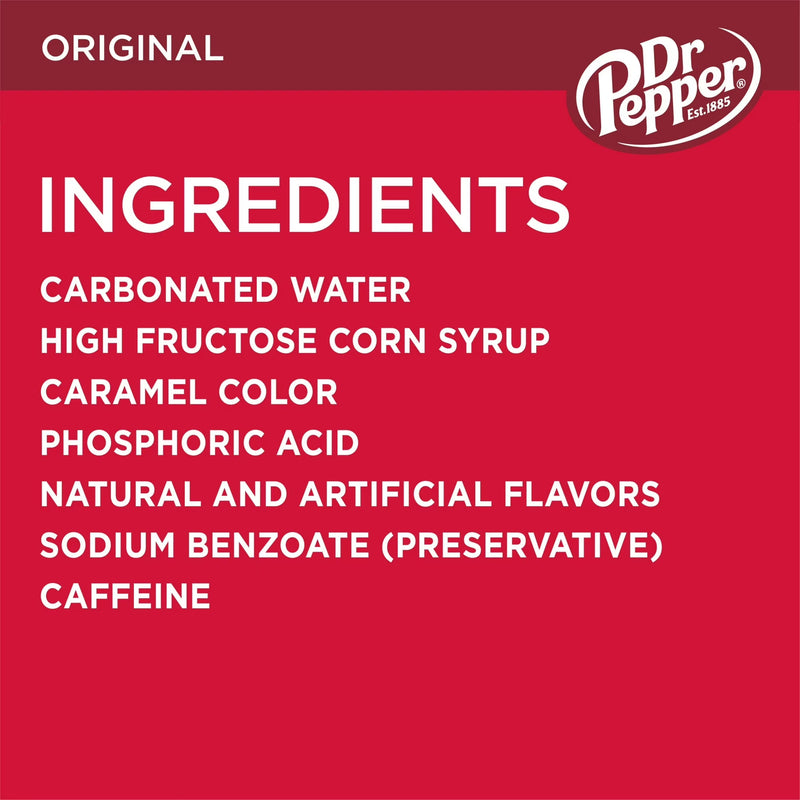 Dr Pepper Soda Pop, 7.5 fl oz, 6 Pack Cans