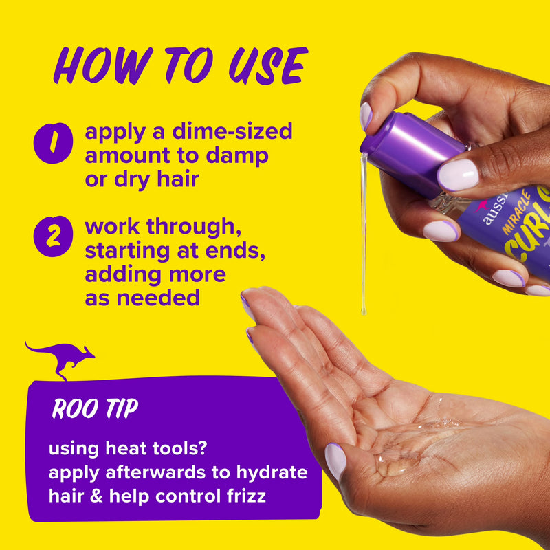 Aussie Miracle Curls Coconut Curl-Defining Hair Oil, for Curly Hair 3.2 fl oz
