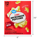 Great Value Extra Butter Flavored Microwave Popcorn, 2.55 oz, 12 Count