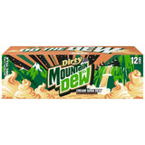 Dirty Mountain Dew Cream Soda Dew Zero Sugar Soda Pop, 12 fl oz cans, 12 pack