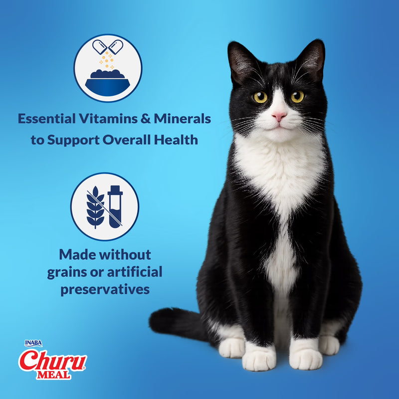 INABA Churu Meal Chowder Adult Wet Cat Food, 2.29 oz cup, 12-count, Chicken Variety Pack