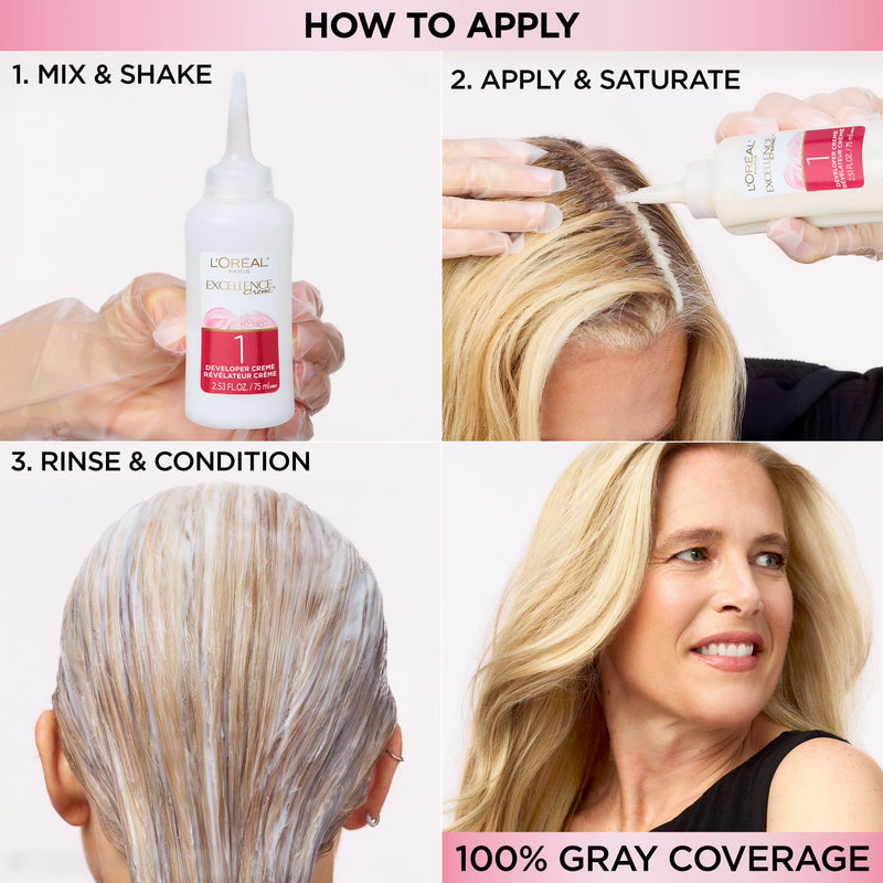 L'Oreal Paris Excellence Creme Permanent Hair Color, Triple Care, 6RB Light Reddish Brown, 1 kit